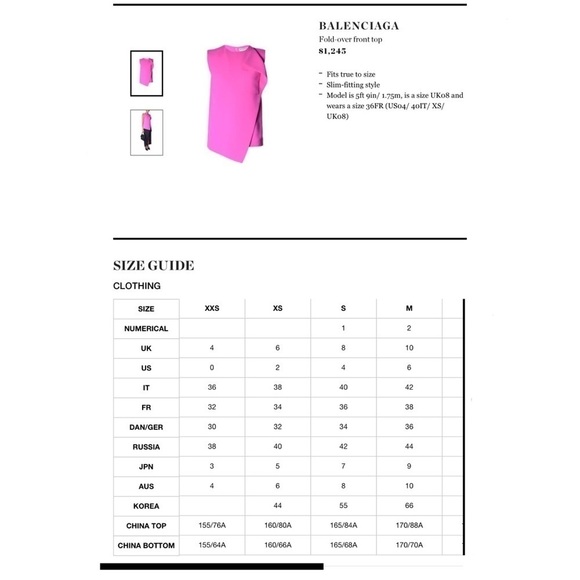 Balenciaga Fold-over Front Sleeveless Top NWT - Picture 8 of 9